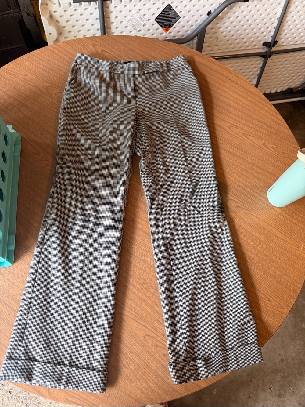 Talbots Grey Houndstooth Wide-Leg Dress Pants